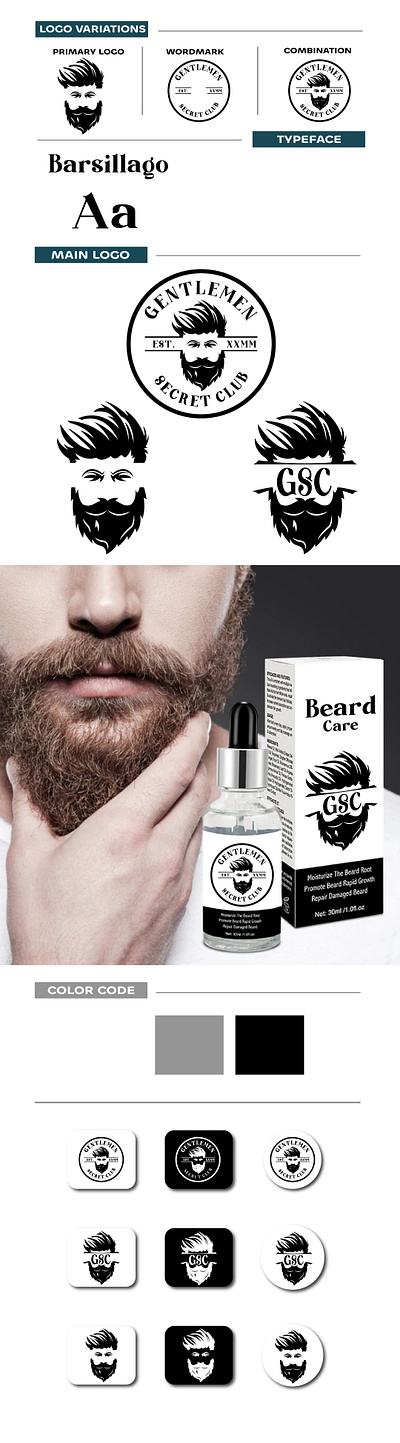 Gentlemen Beard Care logo Design & identity animation beard brand identity company design illustration logo logo design logotype minimalist modern