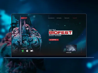 Music Festival website home page mask music music festival ui ux web design