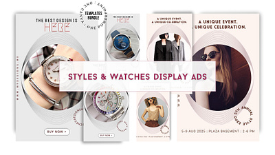 Elegant Display Ads for Watches & Styles Event advertising animation branding canva design etsystore graphic design motion graphics powerpoint redesign template video