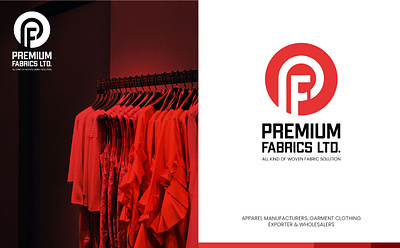 Apparel Logo- PREMIUM FABRICS LTD. apparel brand logo branding clothing brand fabrics logo graphic design logo logotype luxury logo premium logo stationary design visual identity