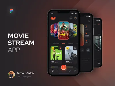 Movie Streaming App / App Design film app media player media player design movie app research stream streaming app ui ux design visual design xd