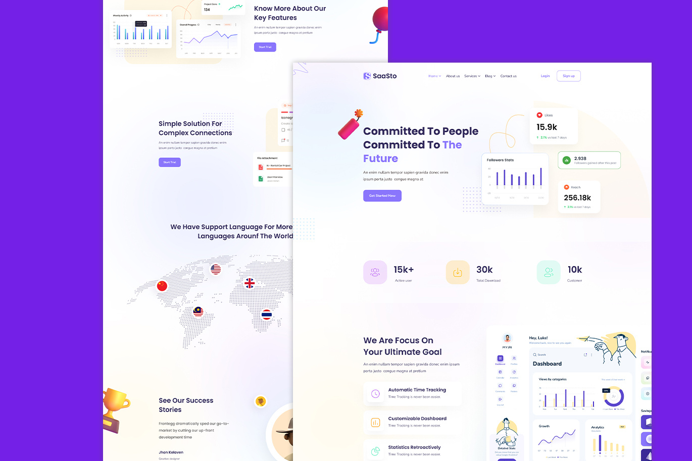 SaaSto Landing Page app branding dribbble fintech website graphic design landing page saas landing page technology website ui ux ux design ux ui uxui design web app web landing page website design