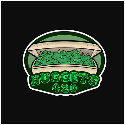 Weedbud In Packaging Logo and Nugget 420 Text. legal