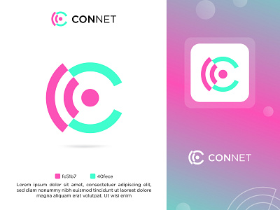 ConNet Minimal logo design branding clean creative logo design designer graphic design logo logo design minimalist mode modern net network logo vector wifi service