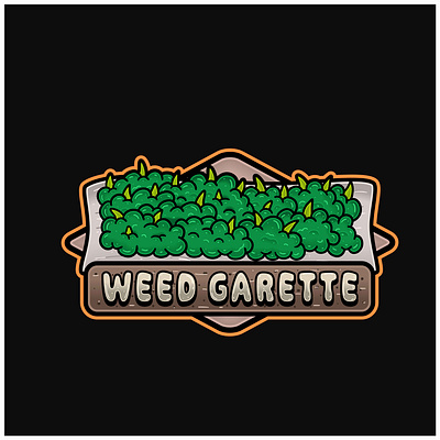 Weedbud In Cigarette Logo and Weed Garette Text. legal