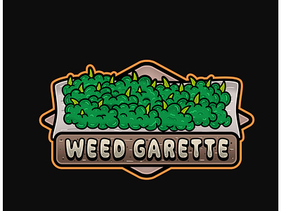 Weedbud In Cigarette Logo and Weed Garette Text. legal