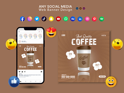 Coffee social media post design coffee social media post design facebook post fb social media post design instagram instagram post design linkedin post design media post social social media post social media post design