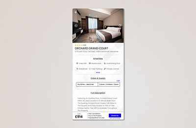Daily UI 067 - Hotel Booking booking daily daily 100 challenge daily ui 067 daily ui 67 dailyui dailyui067 dailyui67 design hotel hotel booking singapore ui uiux ux