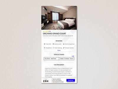 Daily UI 067 - Hotel Booking booking daily daily 100 challenge daily ui 067 daily ui 67 dailyui dailyui067 dailyui67 design hotel hotel booking singapore ui uiux ux