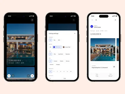 Living Cyprus Real Estate app mobile real estate ui ux