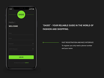OASIS app app black theame car app design drive drive app fashion fashion app mibileapp shop