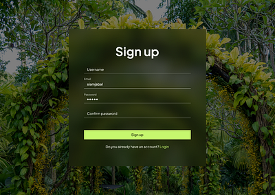 Sign up page for Daily UI ui