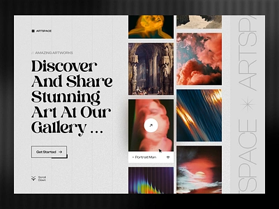 ArtSpace :: Art Gallery Landing Page art artworks classic design gallery hero landing landing page light mode minimal reverb ui ux