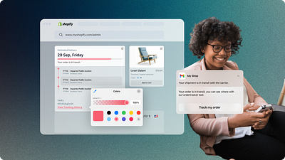 Customize Shopify colors customize notification order shop shopify tracker tracking ui ux web