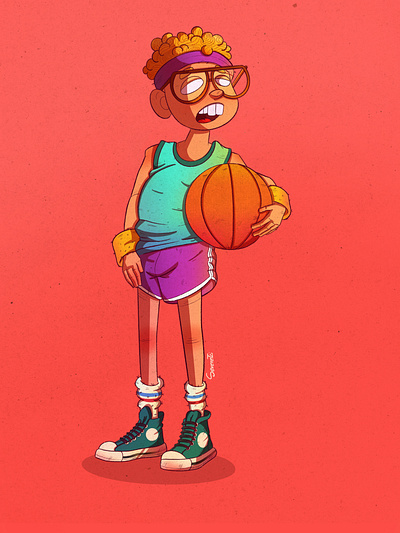 50’s kid art character design digital art illustration sports