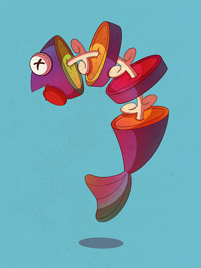 Fruit fish art design digital digital art food illustration