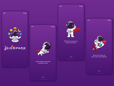 GigSpace - Animated onboarding screen animation ui