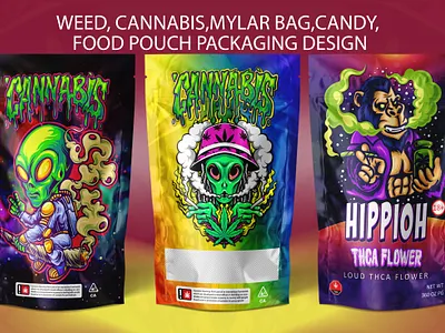 Weed pouch design ai candy candy bag cannabis design dog food graphic design illustration label design logo packaging plastick bag pouch pouch design profesional tea unick weed weed bag weed pouch design