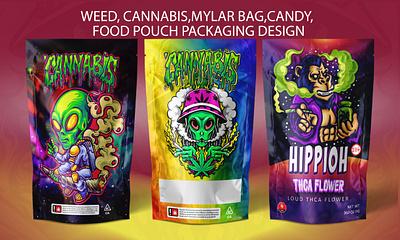 Weed pouch design ai candy candy bag cannabis design dog food graphic design illustration label design logo packaging plastick bag pouch pouch design profesional tea unick weed weed bag weed pouch design