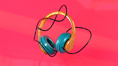 Headphones 3d design graphic design illustration