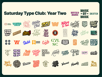 Saturday Type Club: Year Two In Review badge branding compilation cream design iconography lettering lock up logo saturday type club stc type typography
