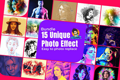 15 Unique Photo Effect Template portrait drawing