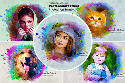 Realistic Watercolor Portrait Effect digital art