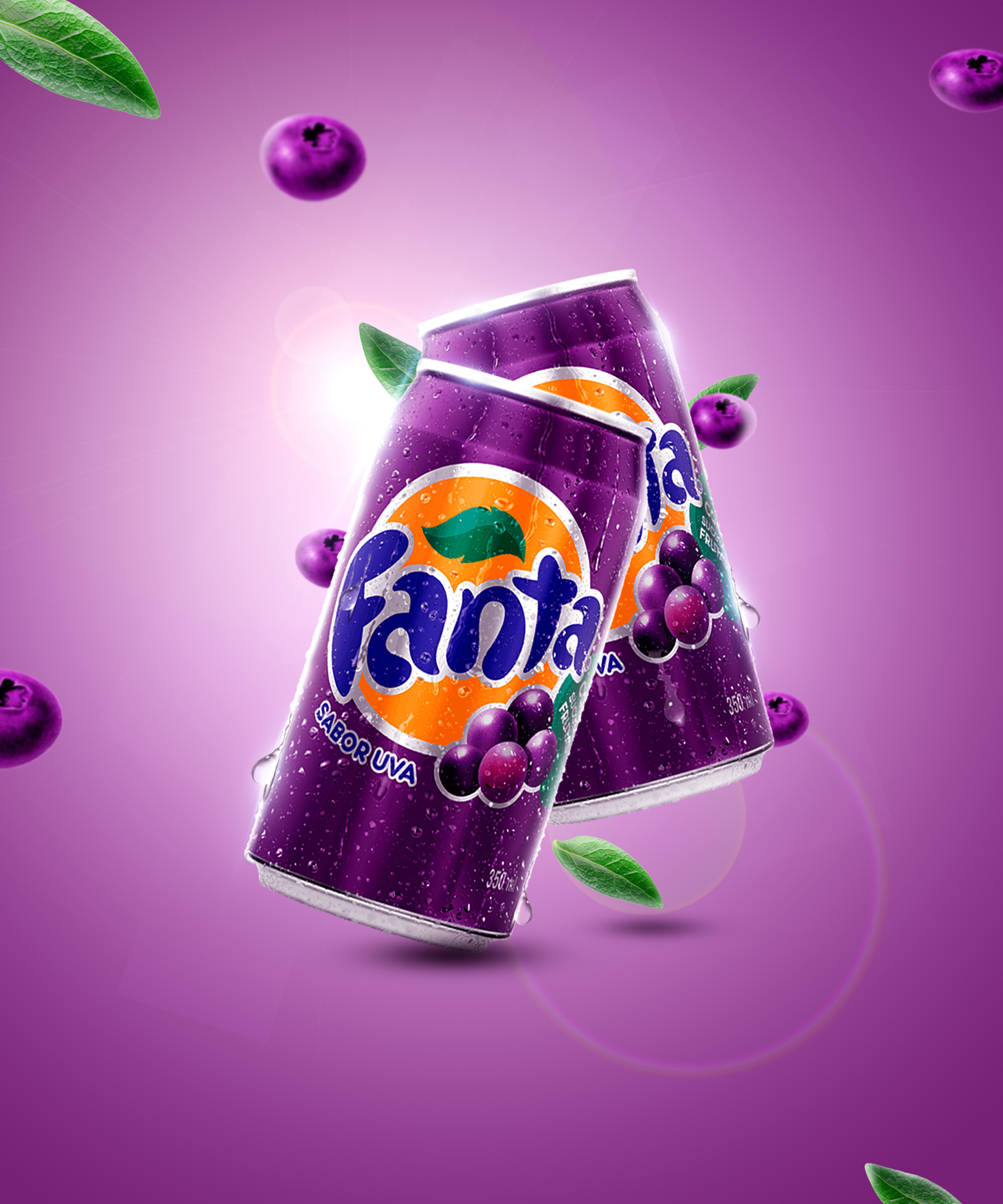 Product Manipulation fanta graphic design photoshop product manipulation productdesign strawberry