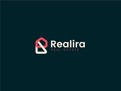Realira, real estate agency. flat house initial letter letter r logo monogram r real estate realestate simple