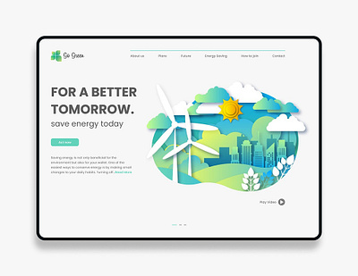 Energy Saving Landing Page - Concept cleanenergydesign ecofriendlydesign ecofriendlyillustration ecotechdigitalart efficientdesign energyconservationgraphics energyefficiency energysavingdesign energysavinginnovation energyvisuals environmentaldesign greentechgraphics greentechwebdesign renewableenergyconcept renewableenergydesign sustainableartistry sustainableillustration sustainableuiux