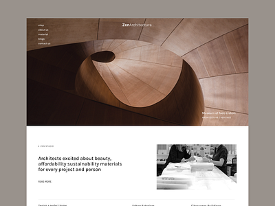 ZenArchitecture architectual architecture art landing page layout space studio ui web design