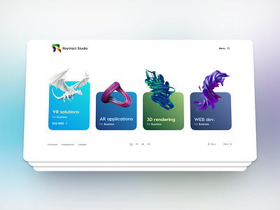 Raytract 3D studio landing responsive web web design