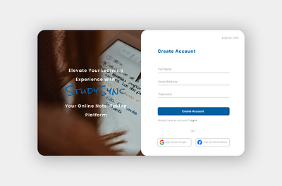 StudySync _ Online Note_Taking Platform | Sign Up Page ui