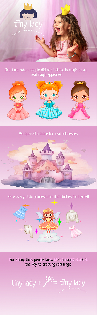 Tiny Lady branding of a princess clothing store branding graphic design logo