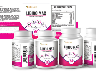 Product Label Designs 3d food supplement health label design mockup packaging design ptint redesign supplement