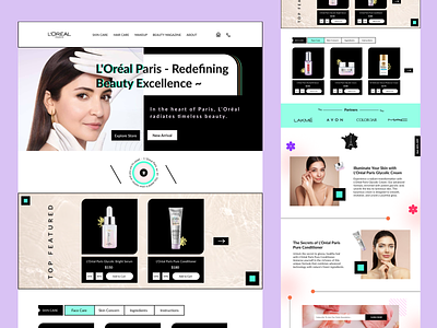 Loreal Website UI layout design with Figma. figma loreal makeup website ui ui ui design user interface design website ui