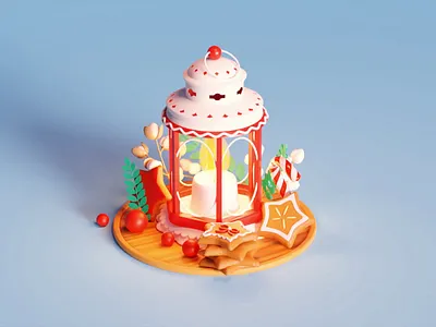 Christmas Decoration, Lantern 3D design 3d 3d art 3d design 3d illustration 3d modeling 3dillustration blender candy cane christmas cookies design ginger bread lantern render xmas