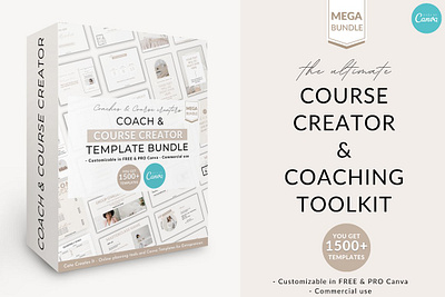 Course creator Canva bundle canva bundle canva template bundle coaching coaching template coaching toolkit coaching workbook course creator bundle course mockup course slides course workbook online coach worksheet canva