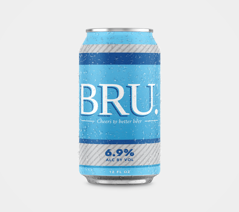 BRU Beer - Gen-Z Light Beer branding design graphic design illustration logo product design