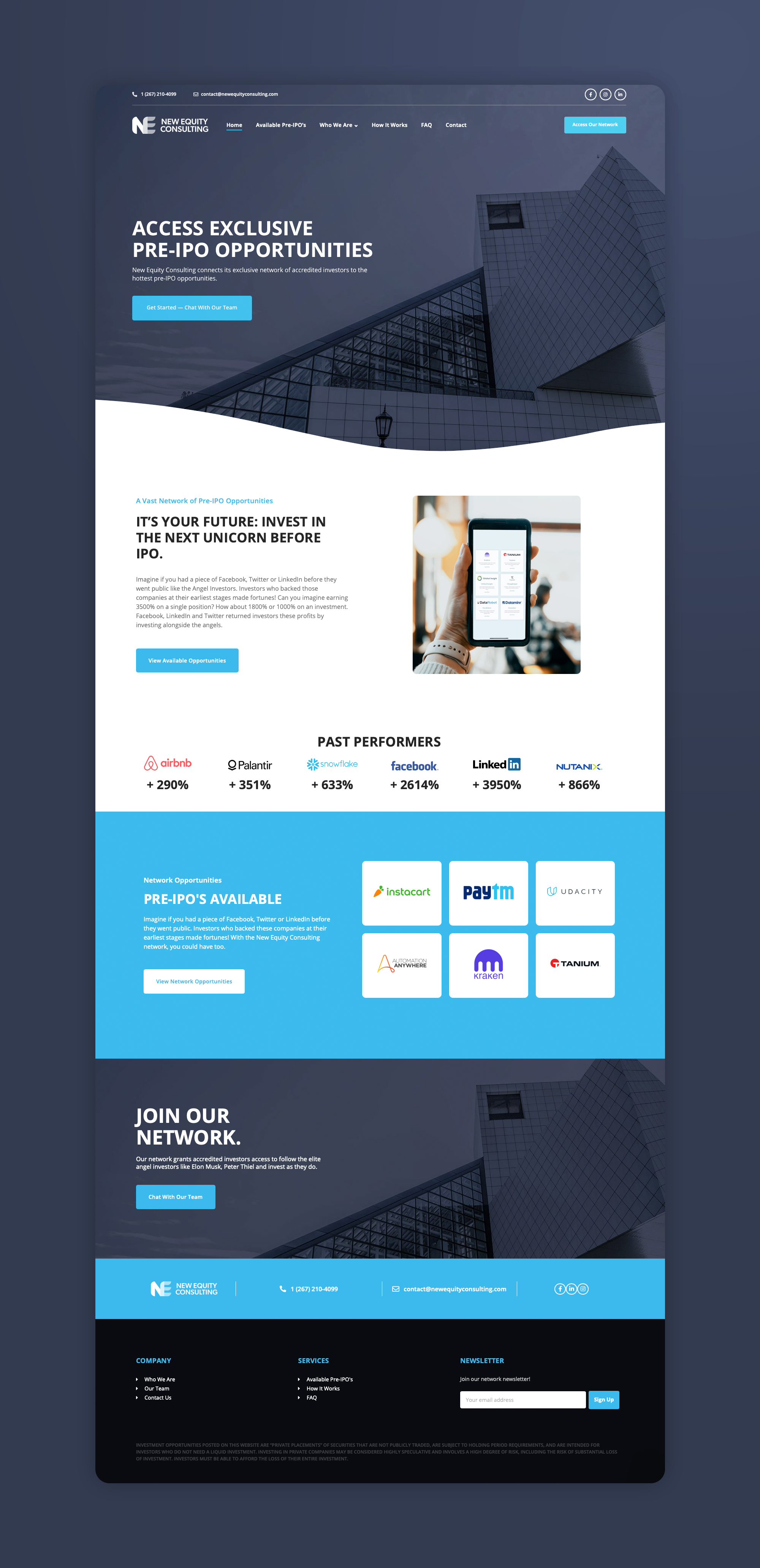 New Equity Consulting - Secondaries Market Website branding design graphic design responsive website design website development wordpress