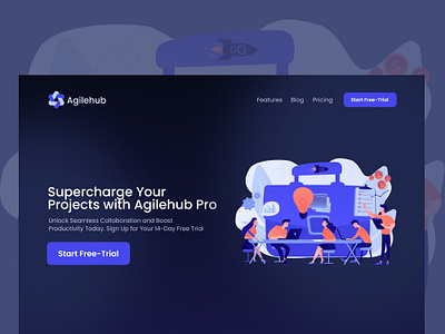 SAAS Hero Web Design Concept agile figma hero landing page saas web design