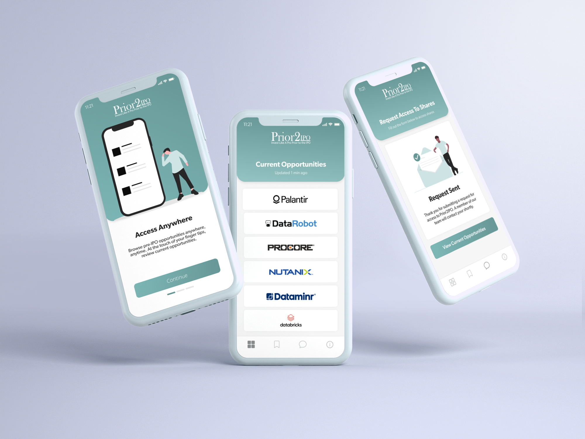 Prior2IPO - Secondaries Market App app design app development branding design responsive