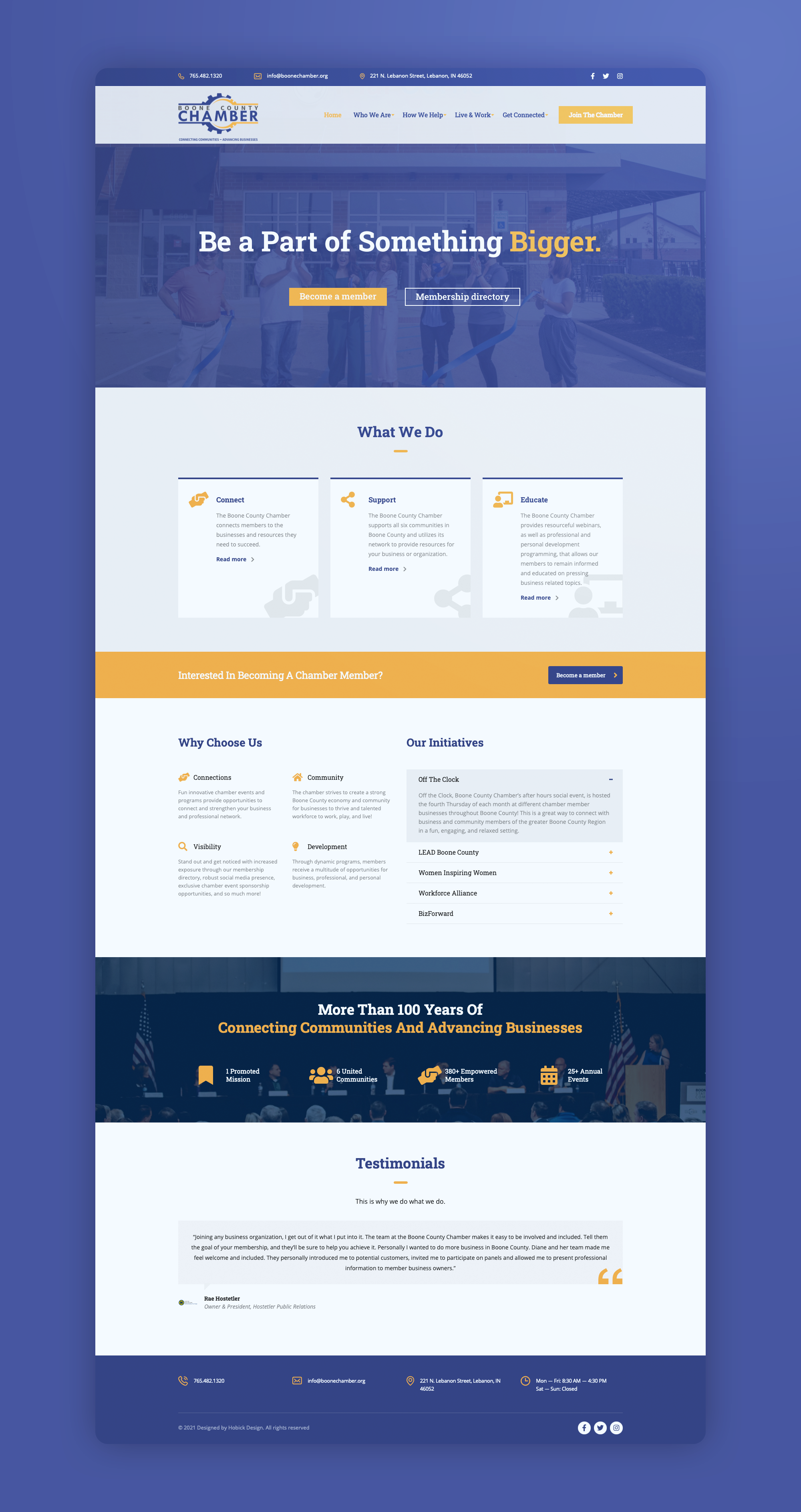Boone County Chamber of Commerce - Website Development branding design graphic design responsive website design website development