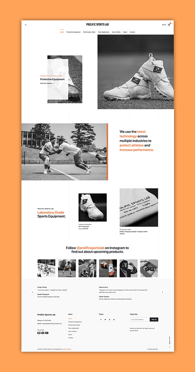 Prolific Sports Lab - Sports Apparel & Media Company design responsive website design website development wordpress