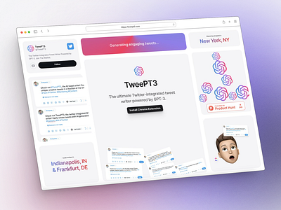 TweePT3 - The First AI-Powered Tweet Writer Chrome Extension branding design website design website development