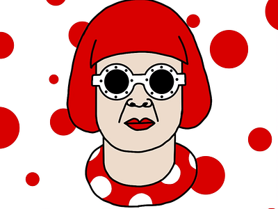 Yayoi Kusama 2d 2d animation animation dots frame by frame graphic design illustration loop red turn around yayoi kusama