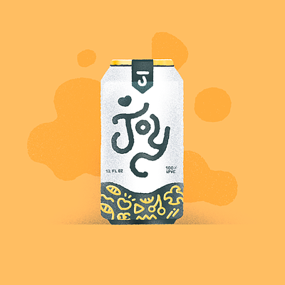 Can of Joy beverage can drink happy illustration joy joyful joyous mental health mindful orange peace peaceful soda