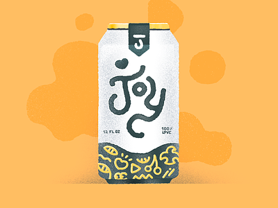 Can of Joy beverage can drink happy illustration joy joyful joyous mental health mindful orange peace peaceful soda