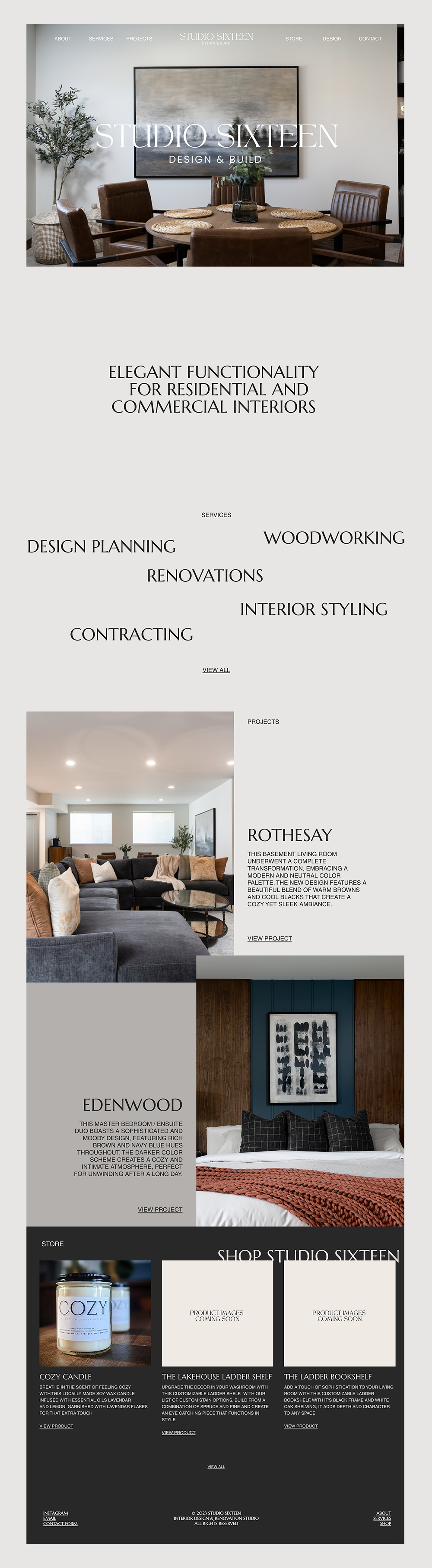 Studio Sixteen - Interior Design & Renovation Studio Website branding design graphic design responsive website design website development