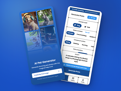 AI Pet Generator - First AI Pet Art Generator App Available app development design responsive ui